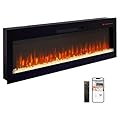 Innoflame 60" Smart Electric Fireplace, Alexa/WiFi Enabled, 16-Color 3D Multi-Row Flame, 1400W Fireplace Insert, Wall Fireplace Electric with Remote Control & App, Thermostat, 9H Timer