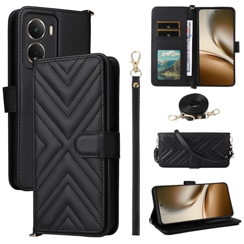 Coque pour Realme Neo7x 5G et P3 5G BELLA BEAR Étui Portefeuille Noir