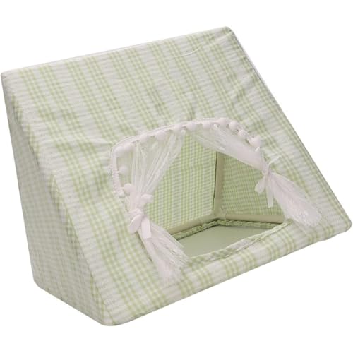 DancJulieカーテン付きキャビアポルチェルスハイデウェイテントハウス小さなペットフラワープリント隠れ家ケージハムスターのための隠れ家プレイセンターペットハウス (明るい色)