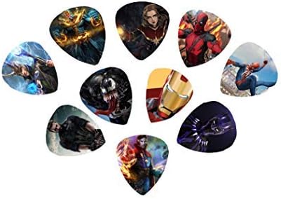 Marvel (Avengers) Guitar Picks - featuring Captain Marvel and Venom - (10 beautiful picks in a packet)
