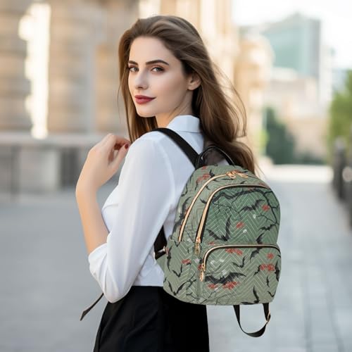 Image of Gothic Bat Quilted Backpack Purse for Women Fashion Small Backpack S | Shoulder Bag Travel Casual Daypack