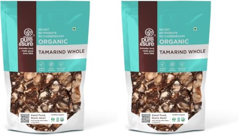 Image of Pure & Sure Organic Seedless Tamarind (Imli) 500 G | 100% Natural Seedless Imli | Tasty & Tangy Flavor | Perfect For Cooking, Sauces Etc | No Artificial Color & Preservatives (Pack of 2)