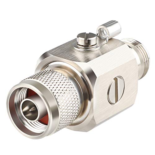 MOOKEERF Lightning Arrestor N Lightning Arrestor 50 Ohm Coaxial Lightning Arrestor, N-Type Male to N-Type Female
