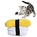 YHomU Jouet à Mâcher Pour Chat En Peluche Doux Réutilisable Sushi Portable Chat Herbe à Chat Jouet Pour Chaton Mâcheurs Agressifs Doux Tamago Alimentaire Tissu Non Tissé + Peluche