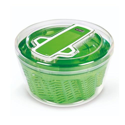 Zyliss Swift Dry Salad Spinner Large - Plastic Lettuce Colander and Spinner - Vegetable and Fruit Washer and Dryer - Dishwasher Safe Produce Tosser and Salad Spinner - Green, Large