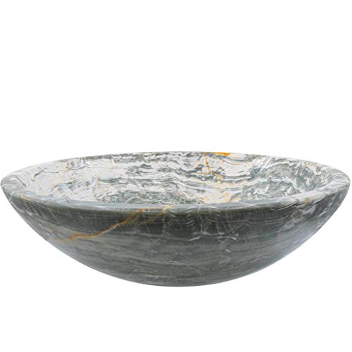 Novatto Blue Onyx Vessel Sink With Matte Black Umbrella Drain #TOP2