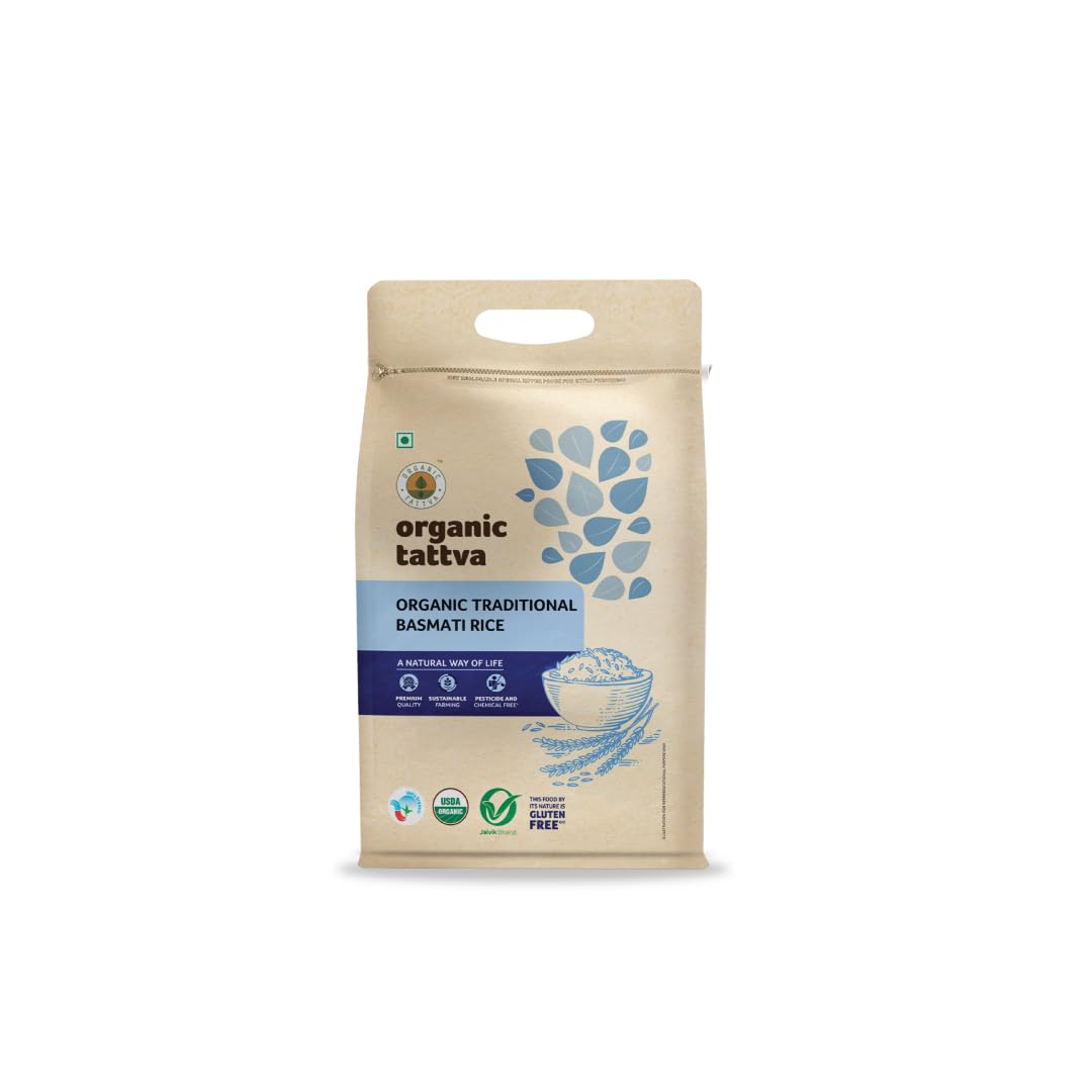 Organic Tattva, Organic Traditional Basmati Rice 5Kg | Everyday Basmati Rice | Source of Protein| Naturally Gluten Free | Flavorful and Aromatic Rice | Pesticide and Chemical Free (B00NTT8AF6) Amazon Price History, Amazon Price Tracker