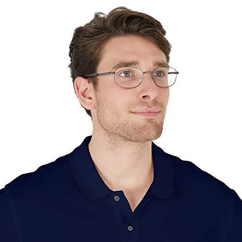 Brooks Brothers Men's Bb 363 Oval Prescription Eyewear Frames, Gunmetal/Demo Lens, 50 Mm #TOP6