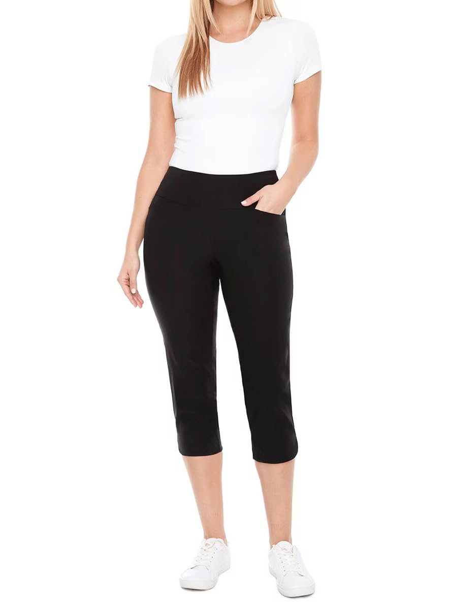 S C CO Womens Tummy Control Capri Pants