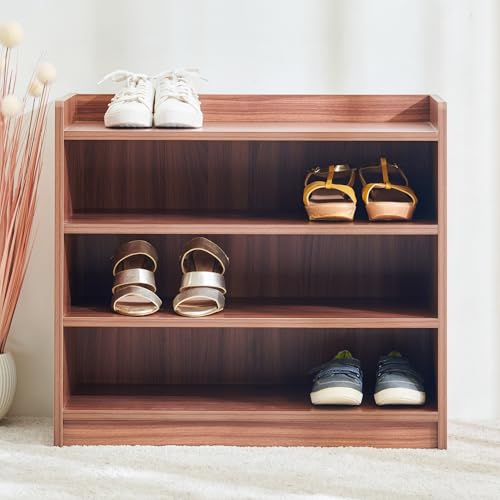 Image of Home Centre | Helios Alton Merida 12 Pairs Shoe Rack | Engineered Wood | Walnut | 1 Year Warranty