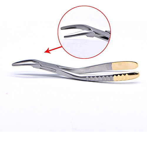 Miniatura 6 de Pinza de extracción dental para fragmento de raíz Instrumento dental mínimamente invasivo Fórcep curvado (dientes axilares y mandibulares)