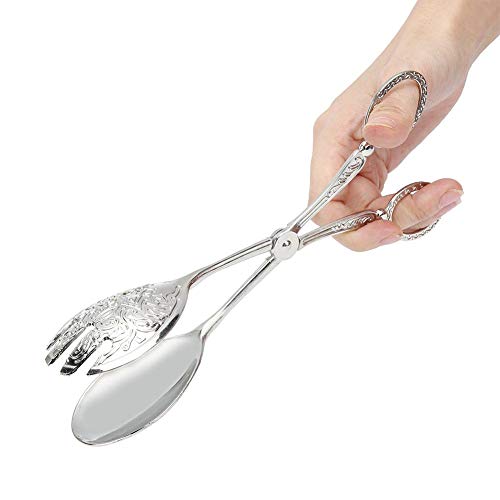 La Mejor Selección de Pinzas para ensalada - los más vendidos. 50 Pinzas para servir buffet de 9 pulgadas, color bronce plateado, pinzas para alimentos de cocina, pinzas de metal real talladas, pinzas para ensalada, pinzas para pasteles, pan,...