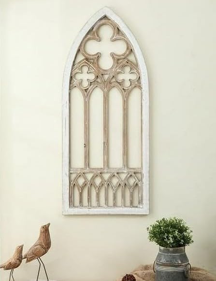 DE KRAFTSMAN wall panels for living room/wall decoration items/wall plaque HANDCARVING design/wall hanging decoration Colonial design, Church window wall decor 1 piece-image-12