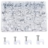 360 clip fermacavi bianche, clip per cavi, chiodini per cavi, puntine per cavi Ethernet, cavi elettrici, linea telefonica, cavi USB TV (M4, M6, M8, M10, bianco)