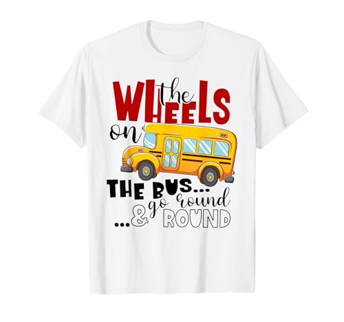 Back To School Funny The WHEELS On The BUS Toddler Kids Boys T-Shirt