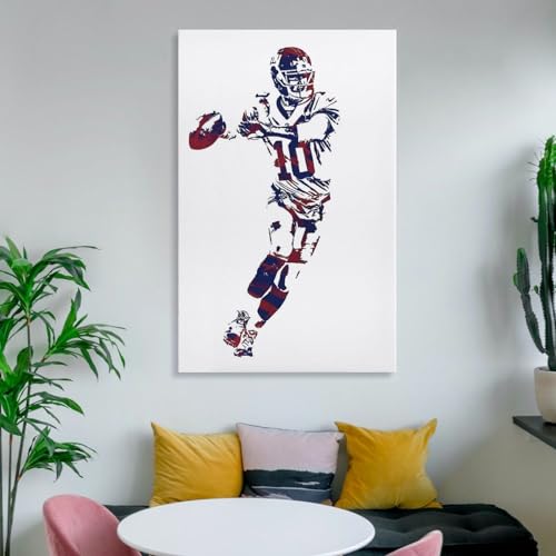 Poster Eli Manning tableau toile premium football américain SECOLI 50x75