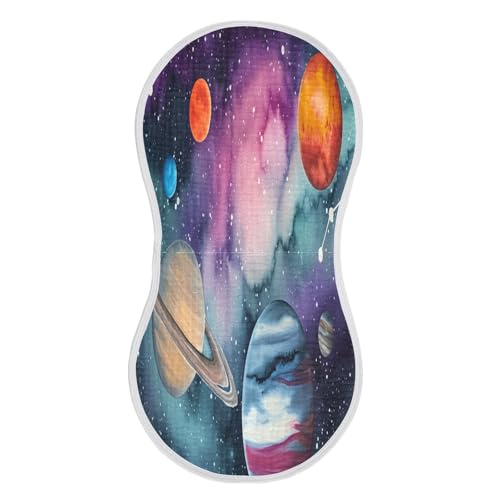 J JOYSAY Planet Starry Night Baby Burp Cloths for Boys Girls Large 22''x11'' Cotton 4 Layer Cloth Baby Essentials for Boy Baby one sizex1