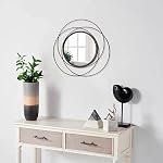 Black Circle Mirror Wall Decorative Metal Wall Mirror, Art Small Round Wall Home Mirror, Decor Living Room Bedroom Bathroom Entryway 12" - Image 5