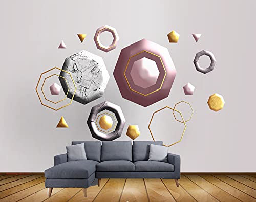 Beibehang Exclusive BRZ1104 Beautiful Hexagonal Shaped Optical Illusion HD 3D Wallpaper(152 cm x 91 cm)