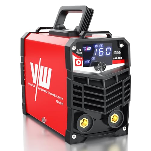 VECTOR WELDING Soldador de Electrodos 160A Mini Soldador Inverter MMA con Tecnología IGBT y Pantalla LED, Máquina de Soldar Portátil, ARC 160