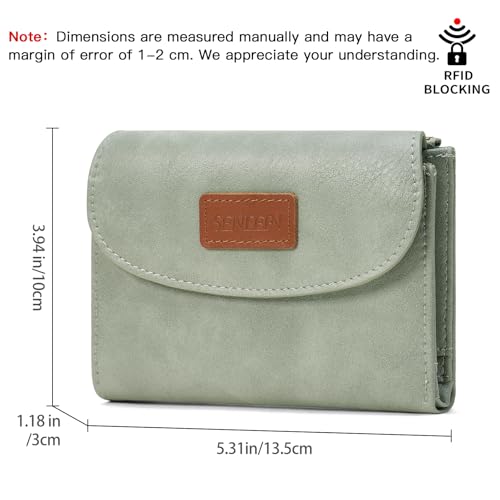 Image of SENDEFN Small Womens Wallet RFID Blocking Double Zipper Pocket Card Holder Purse