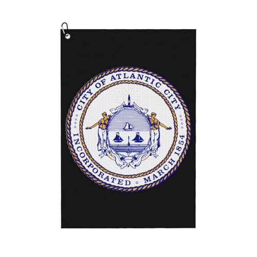 SIYTUAU Atlantic City Golf Towel 16x24 with Carabiner