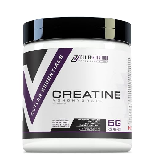 Cutler Nutrition Creatine Monohydrate Powder 5000mg Pre and Post Workout Recovery Drink Mix Creatine Powder for Enhanced Muscle Mass Creatine Performance and Muscle Recovery - Unflavored