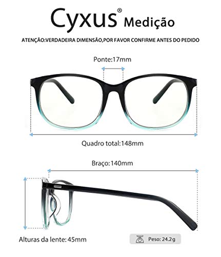 Cyxus Luz Azul Que Obstrui o Quadro de Pouco Peso Dos Óculos, Filtro de Raio Azul Jogo de Computador