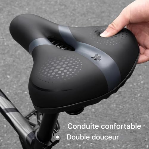Selle de vélo avec absorption des chocs longue distance