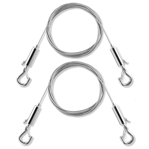 Image of HASTHIP 2Pcs Picture Hanging Hooks with 1m Adjustable Wire Under 50kg