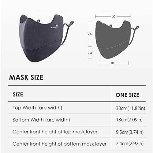 Sun Protection Upf 50+ Uv Face Cover Summer Face Mask Neck Gaiter With Ear Loops Sln3M308 Dark Grey #TOP4