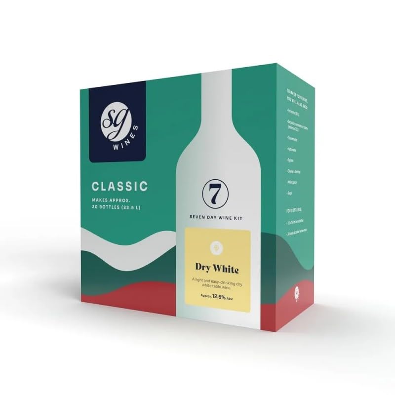 DIAH DO IT AT HOME SG - Solomon Grundy - Classic Dry White 30 Bottles Wine Making Kit and Airlock Home Brew Set