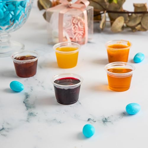 Image of GUSTO [250 Count 1 oz Jello Shot Cups (No Lids) - Small Disposable Plastic Cups for Condiments, Sauces, Dressings, Samples & Tastings - Durable, Stackable (Formerly Comfy Package)