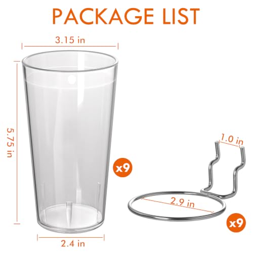 Image of Pegboard Cups With Loops, 9 Pack Clear Peg Board Pencil Holder Organizer