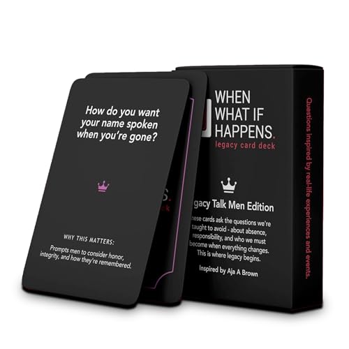 Men’s Conversation Cards – 52 Guided Prompts for Strength, Purpose & Legacy – Reflection Deck for Fathers, Husbands & Men’s Groups Build Confidence, Clarity & Connection The Legacy Deck Mens Edition