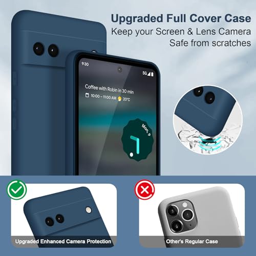 Coque Google Pixel 6A silicone bleu doublure microfibre premium - 2