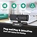 Webcam 1080P Full HD Webcam with Microphone and Privacy Cover Living Streaming Web Camera for Laptop Desktop AutoFocus USB Plug and Play Video Calls Conference Online Class Zoom Meeting