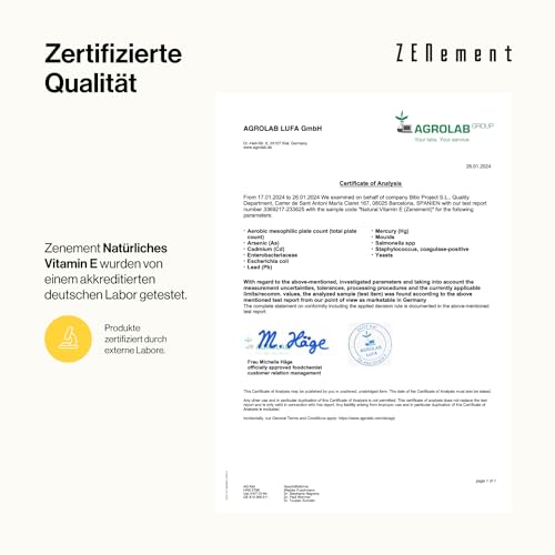 Natürliches Vitamin E, 400 IU pro Kapsel, 200 Weichkapseln | mit Bio-Natives Olivenöl Extra | Antioxidant und Anti-Aging | Mit spanischen Extra-Nativen Bio-Olivenöl | Zenement