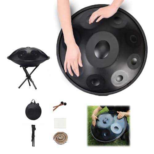 Handpan de 9 notas 22 pulgadas con soporte negro