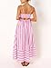 chouyatou Women's Striped Back Smocked Maxi Dress Sexy Spaghetti Strap Cut Out Flowy Swing Long Dress (Large, Pink)