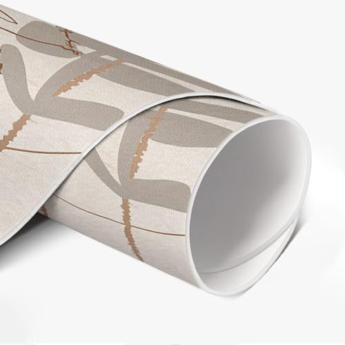 Tapis du Sol Vinyle ø130 cm avec Motifs Végétaux pour Déco Maison