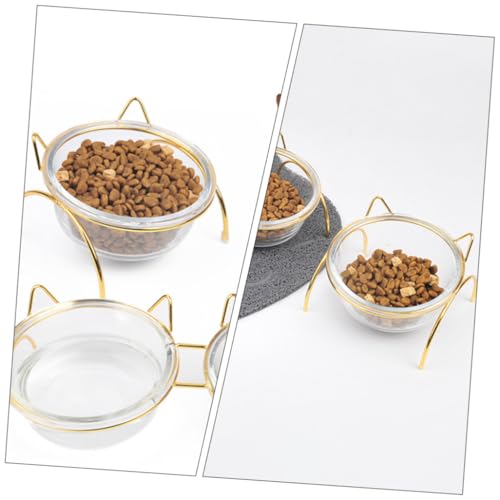 Gamelle surélevée en verre facile à laver pour petit chien et chat