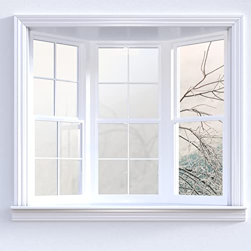 Window Privacy Film Frosted Glass Static Cling Translucent Uv Blocking Glass Sticker Non Adhesive Decorative Window Covering For Home Office(17.5"X78.7") #TOP4