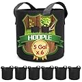 HOOPLE 6Pack 5 Gallon Grow Bags Garden Heavy Duty Non-Woven Aeration Plant Fabric Pot Potato Container Perfect for Potato,Strawberry,Chili,Carrot,Radish,Peanut and Other Vegetables
