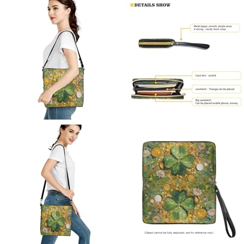 Image of Bucket Crossbody Bag Set for Women Lady, Leather Purse and Wallet Set Large Bucket Bag with Wallet
