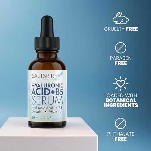 Image of Hyaluronic Acid + B5 Serum - Deep Hydrating Face Serum with Glycerin & Vitamin E | Plumps Skin, Smooths Fine Lines & Restores Moisture | 30 mL / 1 oz