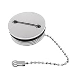Marine Deck Fill Replacement Cap 316 Stainless Steel Deck Fill Cap with Chain Fit for Hose Deck Fill 1.77 inch