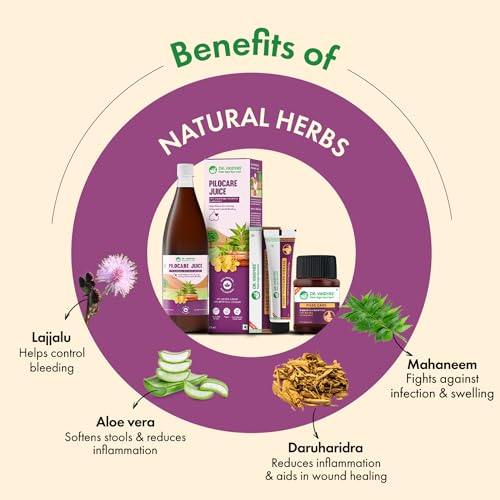 Image of Dr. Vaidya's Advanced Piles Care Combo | Ayurvedic Medicine for Piles, Hemorrhoids, Fissure & Fistula Relief | Piles Capsules, Pilocare Juice & Cream for Natural Pain, Bleeding & Constipation Relief (Combo)