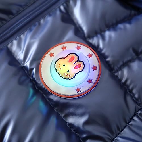 Boys Winter Coat Large Cartoon Luminous Rabbit Pattern Bear Ears Hooded Coat Jacket Little Boys Winter (Blue, 3-4 Years)3