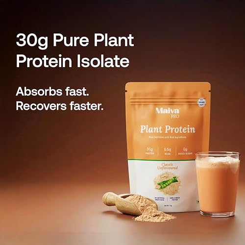 Image of Maiva Pro | Plant Protein Isolate - Classic Unflavoured - 250gm | 30g Protein, 6.5g BCAA | All Essential Amino Acids | Gut Friendly, Easy to Digest | Real Dates | Vegan, Dairy Free, No Preservatives